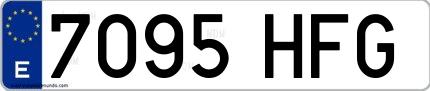 Ejemplo de matrícula española 7095 HFG