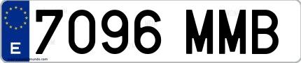Ejemplo de matrícula española 7096 MMB