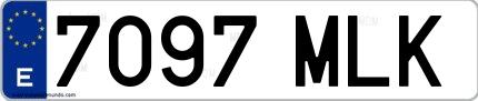 Ejemplo de matrícula española 7097 MLK