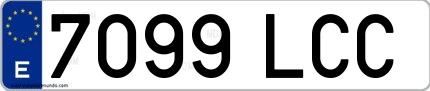 Ejemplo de matrícula española 7099 LCC