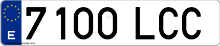 Ejemplo de matrícula de coche ordinaria 7100 LCC