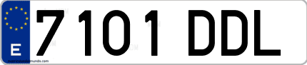 Ejemplo de matrícula de coche ordinaria 7101 DDL