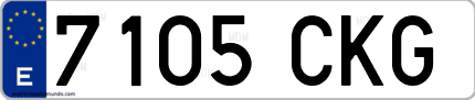 Ejemplo de matrícula de coche ordinaria 7105 CKG