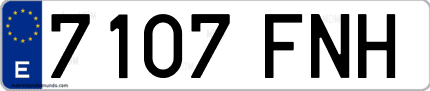 Ejemplo de matrícula de coche ordinaria 7107 FNH
