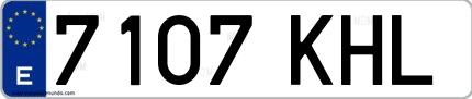 Ejemplo de matrícula española 7107 KHL