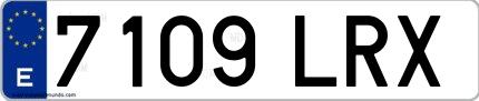 Ejemplo de matrícula española 7109 LRX