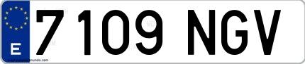 Ejemplo de matrícula española 7109 NGV