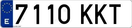 Ejemplo de matrícula española 7110 KKT
