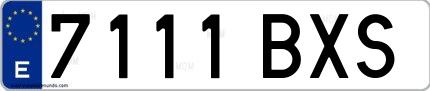 Ejemplo de matrícula española 7111 BXS