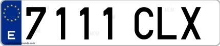 Ejemplo de matrícula española 7111 CLX