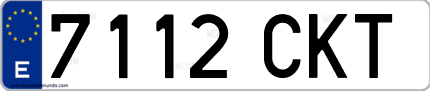 Ejemplo de matrícula de coche ordinaria 7112 CKT