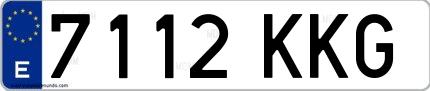 Ejemplo de matrícula española 7112 KKG