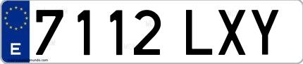 Ejemplo de matrícula española 7112 LXY