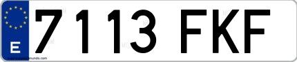 Ejemplo de matrícula española 7113 FKF
