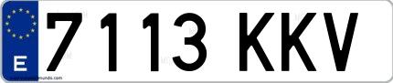 Ejemplo de matrícula española 7113 KKV