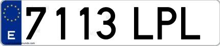 Ejemplo de matrícula española 7113 LPL