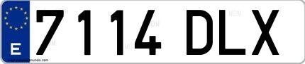 Ejemplo de matrícula española 7114 DLX