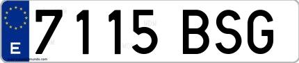 Ejemplo de matrícula española 7115 BSG