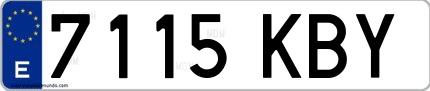 Ejemplo de matrícula española 7115 KBY