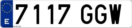 Ejemplo de matrícula española 7117 GGW