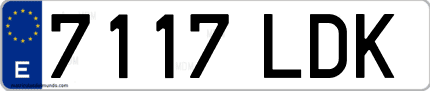 Ejemplo de matrícula de coche ordinaria 7117 LDK