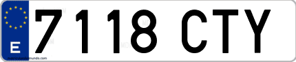 Ejemplo de matrícula de coche ordinaria 7118 CTY
