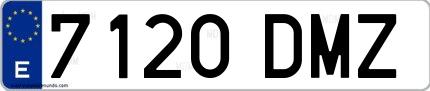 Ejemplo de matrícula española 7120 DMZ