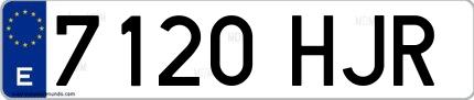 Ejemplo de matrícula española 7120 HJR