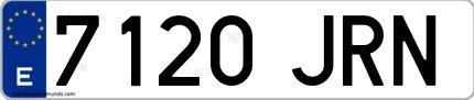 Ejemplo de matrícula española 7120 JRN