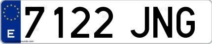 Ejemplo de matrícula española 7122 JNG