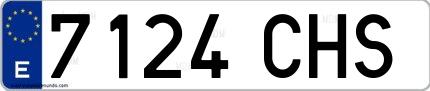Ejemplo de matrícula española 7124 CHS