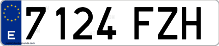 Ejemplo de matrícula de coche ordinaria 7124 FZH