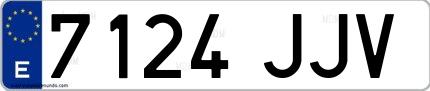 Ejemplo de matrícula española 7124 JJV