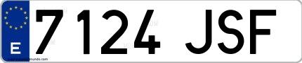 Ejemplo de matrícula española 7124 JSF