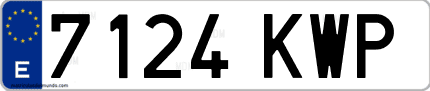 Ejemplo de matrícula de coche ordinaria 7124 KWP