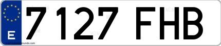 Ejemplo de matrícula española 7127 FHB