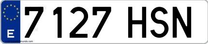 Ejemplo de matrícula española 7127 HSN