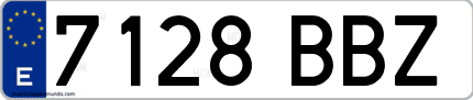 Ejemplo de matrícula de coche ordinaria 7128 BBZ