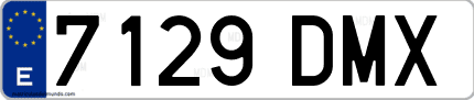 Ejemplo de matrícula de coche ordinaria 7129 DMX