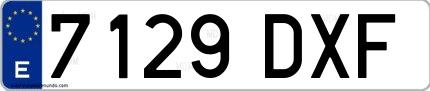 Ejemplo de matrícula española 7129 DXF