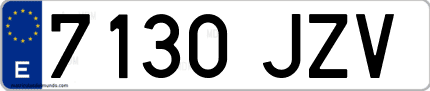 Ejemplo de matrícula de coche ordinaria 7130 JZV
