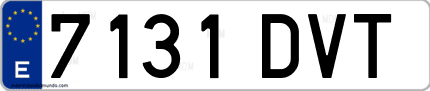 Ejemplo de matrícula de coche ordinaria 7131 DVT