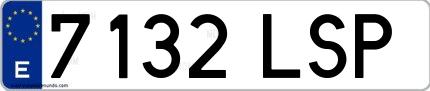 Ejemplo de matrícula española 7132 LSP