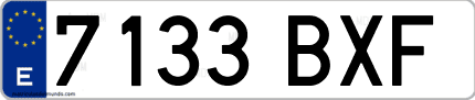Ejemplo de matrícula de coche ordinaria 7133 BXF