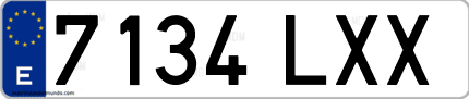 Ejemplo de matrícula de coche ordinaria 7134 LXX