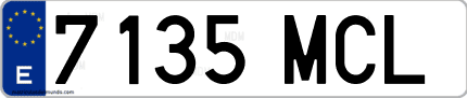 Ejemplo de matrícula de coche ordinaria 7135 MCL