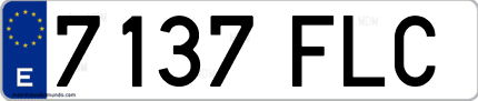 Ejemplo de matrícula de coche ordinaria 7137 FLC