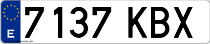 Ejemplo de matrícula de coche ordinaria 7137 KBX