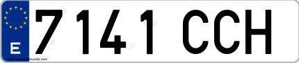 Ejemplo de matrícula española 7141 CCH