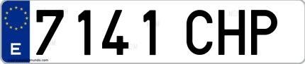 Ejemplo de matrícula española 7141 CHP